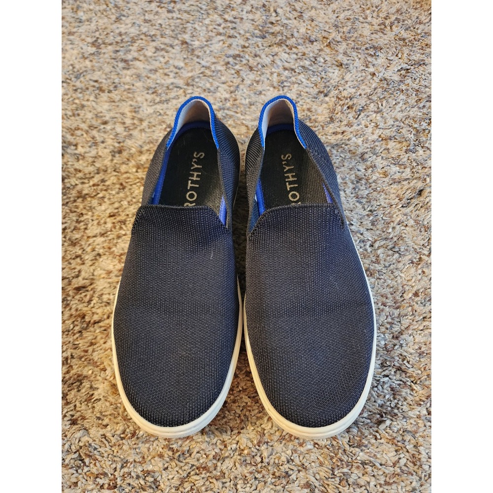 Rothys The Sneaker Black Solid Slip On‎ Knit Shoes Womens Size 8 EU 38.5